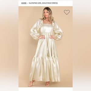 Gold maxi dress from Red Dress Boutique. New, never worn